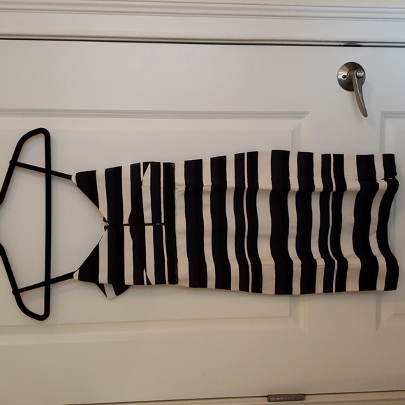 French Connection Women's Striped Bandage Dress - Size 6 - Picture 1 of 9